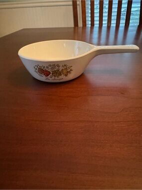 Corningware White Ceramic Lid or Base with Black Logo Stamp